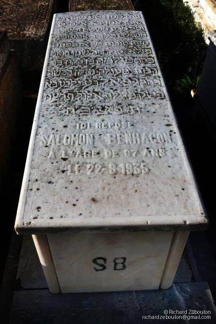 Pierre tombale de Salomon Benhacon